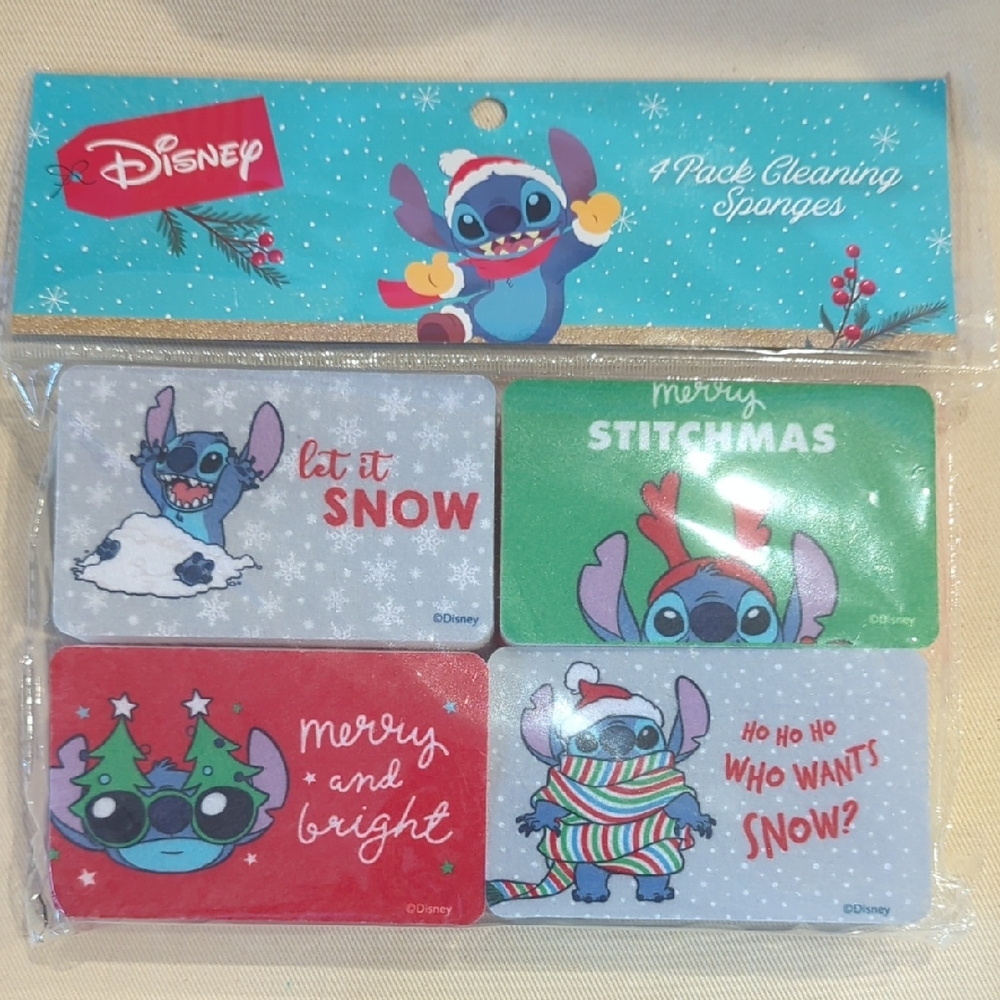 Disney Stitch Festive Cleaning Sponge Set - Red, Green, Blue